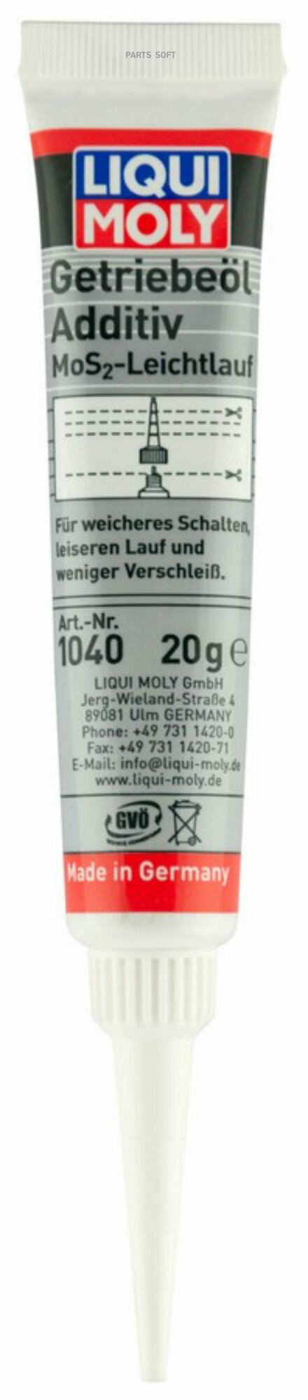 Присадка антифрикционная в трансмиссионное масло Getrieb.Additiv, 20мл LIQUI MOLY 1040 | цена за 1 шт