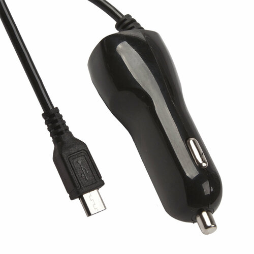 Автомобильная зарядка LP Micro USB 2,1A черное, европакет автомобильная зарядка с usb выходом 5v 1a сиреневый европакет lp