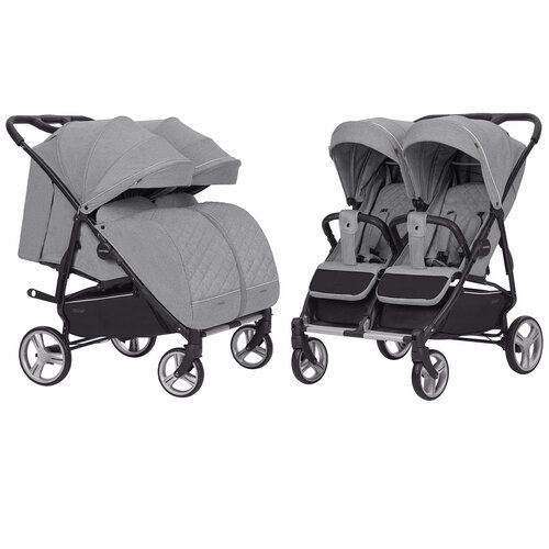 Коляска для двойни с механизмом складывания 