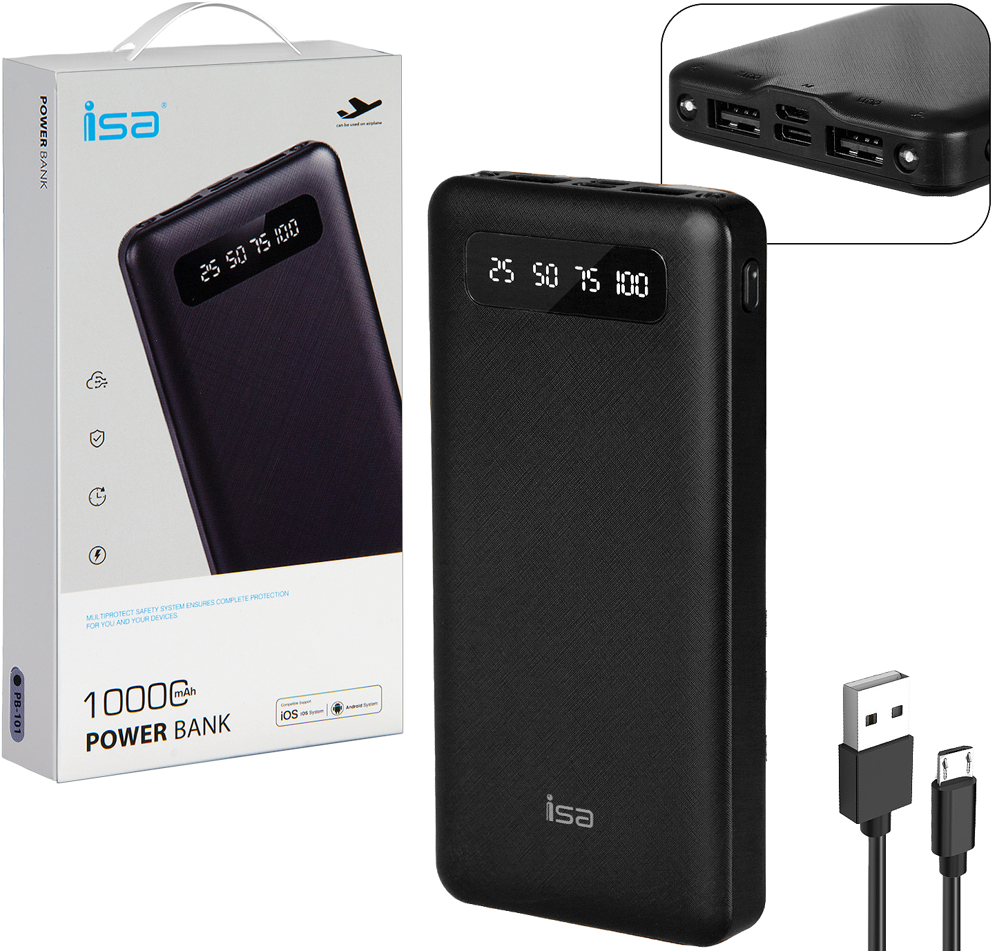 Isa PB-101 10000 mAh black (Черный)