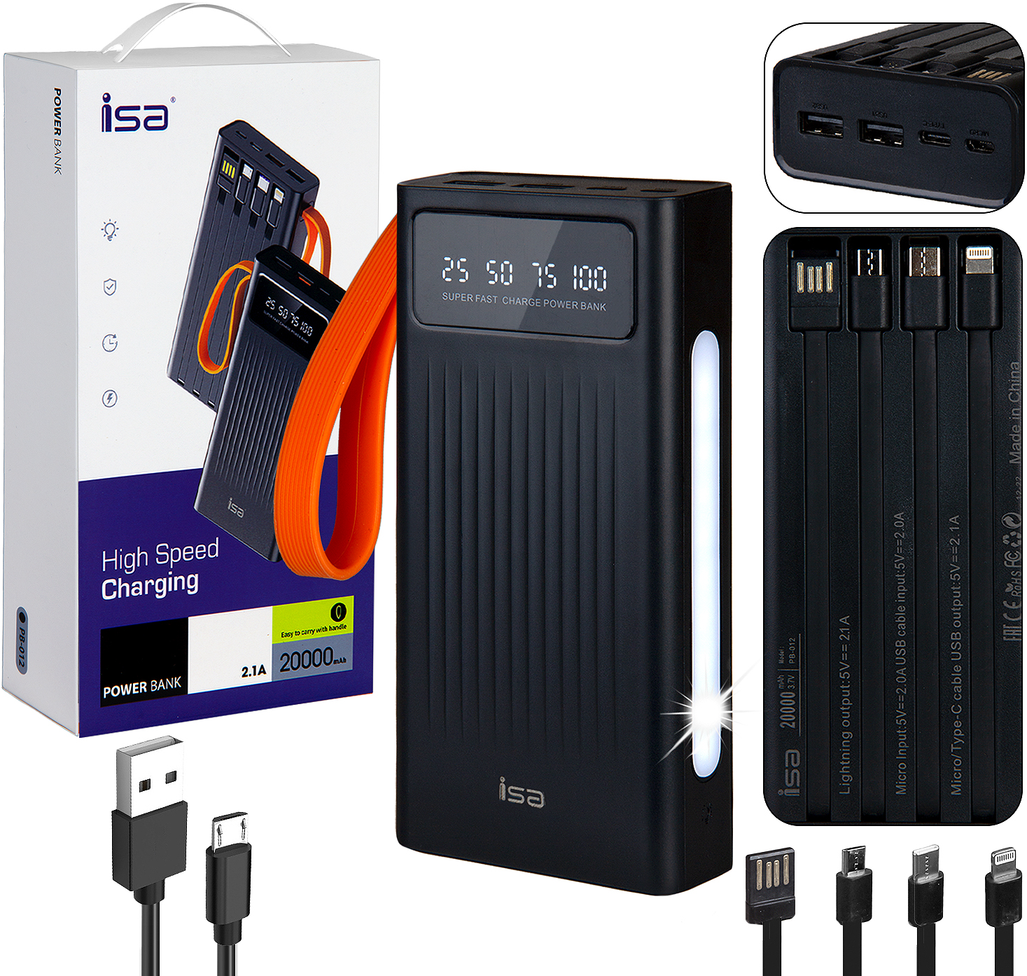 Isa PB-012 20000 mAh black (Черный)