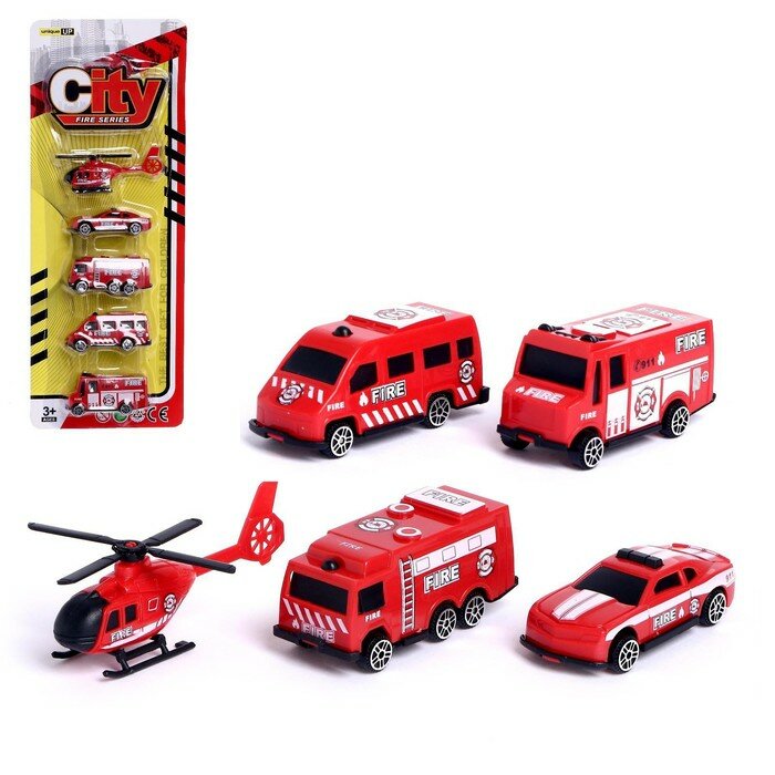 Набор машин КНР "Пожарная служба", 5 штук ZY1125478