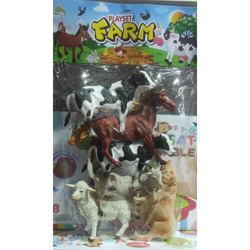 Набор статуэток животные 6 штук фактурные прорисованные сельские животные для детей