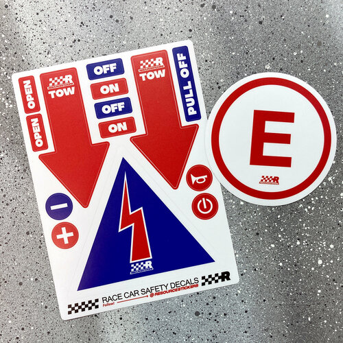 фото Race car safety набор стикеров условных обозначений resource stickers