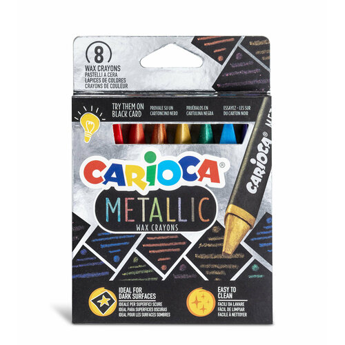 Набор восковых мелков Carioca металлик Maxi 8 цв. , 43163