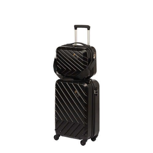 фото Комплект чемоданов sun voyage, 2 шт., пластик, размер s, черный