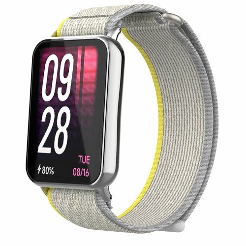 Нейлоновый ремешок для Xiaomi Mi Band 8 Pro, серо-желтый желтый, серый, размер XS (запястье 120–135 мм), XXL (запястье более 200 мм), L (запястье 160–180 мм), S (запястье 135–150 мм)