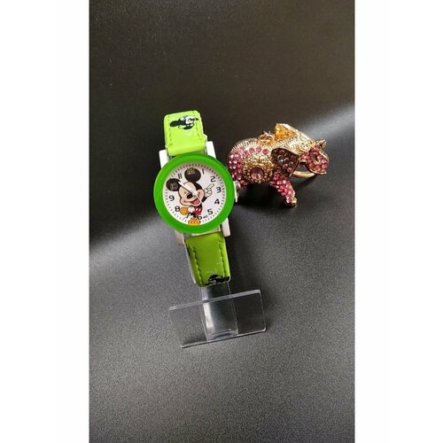 фото Наручные часы кварцевые, корпус алюминий + пластик, ремешок искусственная кожа, зеленый мэбо