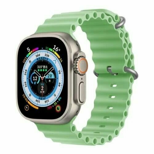 ремешок для apple watch 42 44 45 49 мм w6 milanese loop металл камуфляж синий Силиконовый ремешок Ocean Watch Band для Apple Watch 42 , 44 , 45 , 49 мм