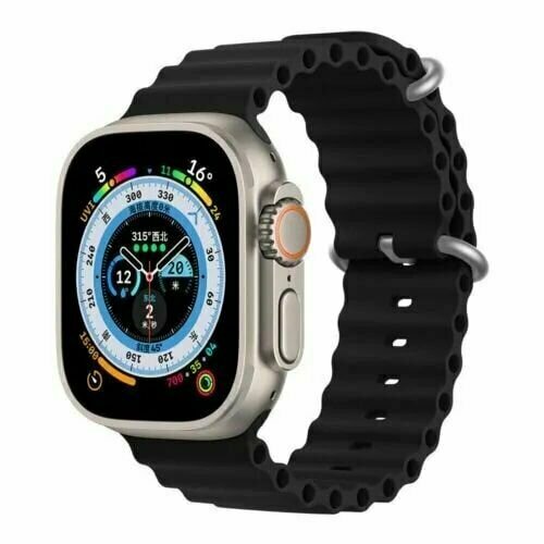 ремешок для apple watch 42 44 45 49 мм w6 milanese loop металл камуфляж синий Силиконовый ремешок Ocean Watch Band для Apple Watch 42 , 44 , 45 , 49 мм