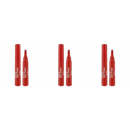 Deborah Milano Тинт для губ Aqua Tint Lipstick, тон 05 глубокий красный, 2.5 г, 3 шт