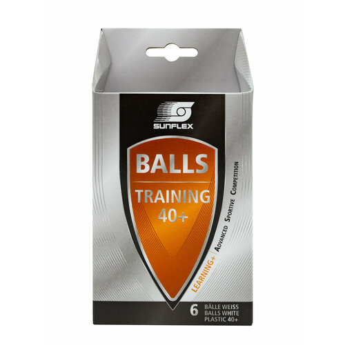 Мячи для настольного тенниса Sunflex 40+ Training, бел. 6 шт.