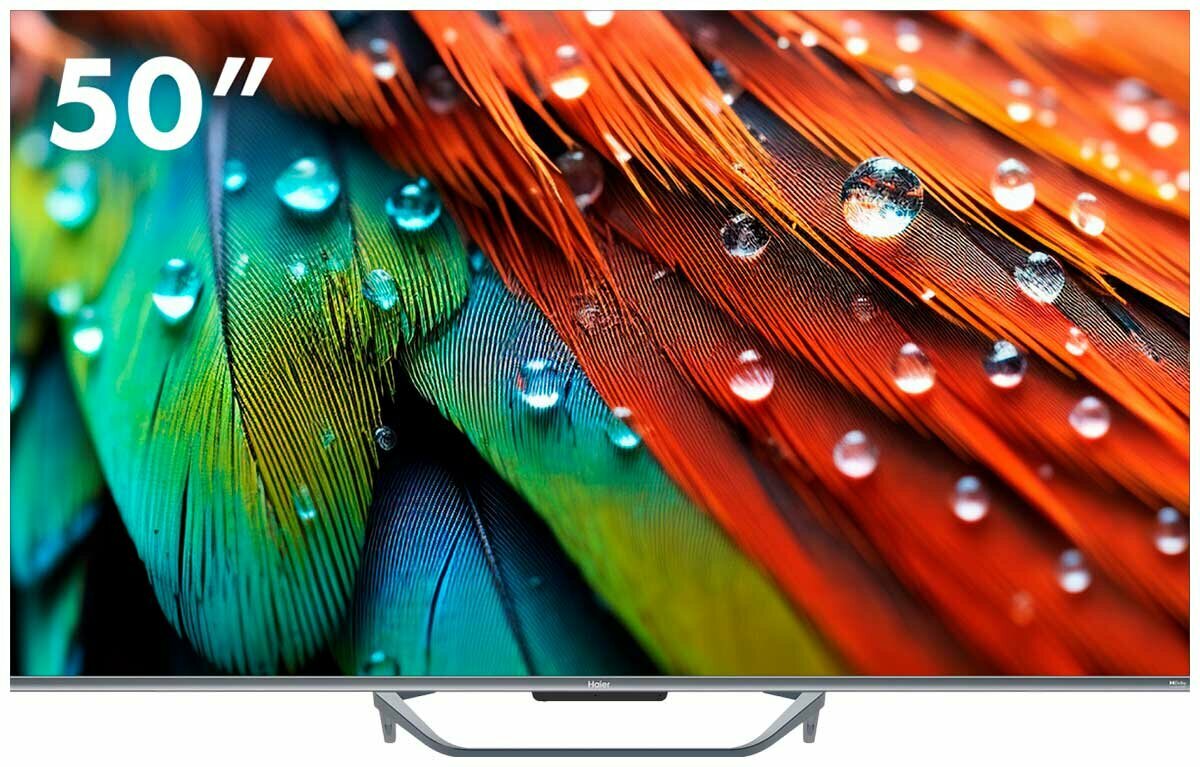 Телевизор Haier 50 Smart TV S4, голосовое управление, Android TV 11.0, Яркость 320 кд/м2