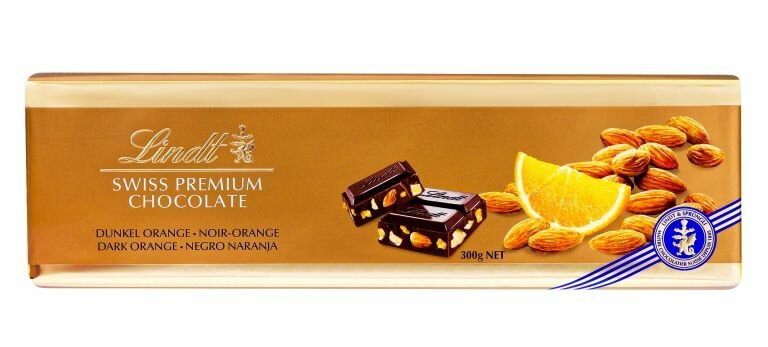 Шоколад Lindt Swiss Premium Темный с апельсином и миндалем 49% 300г Lindt and Sprungli - фото №11