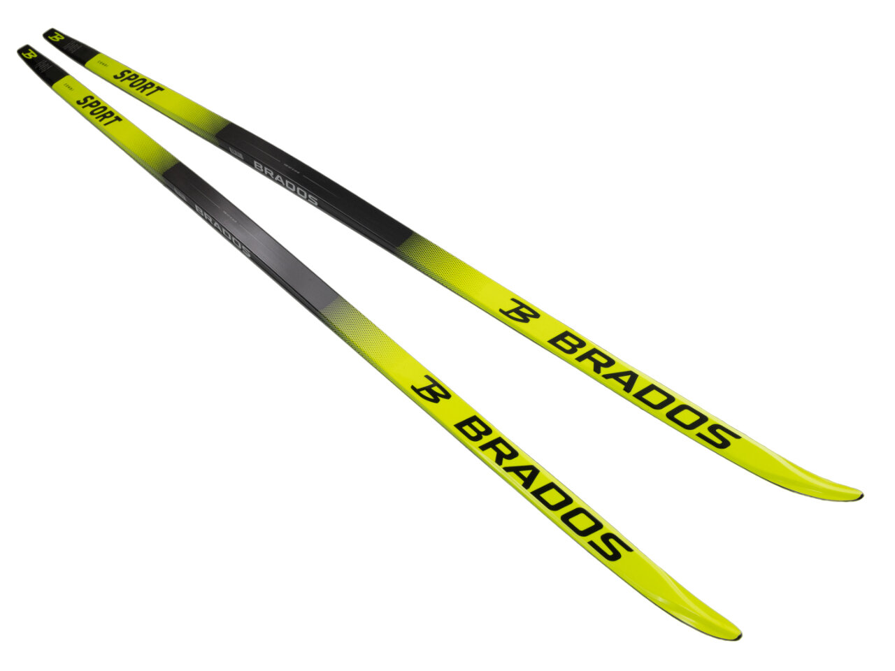 Лыжи беговые взрослые пластиковые без насечек STC Brados LS Sport Yellow 200 см