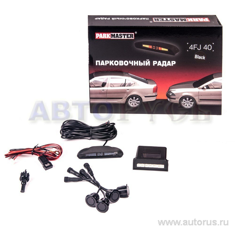 Парковочный радар parkmaster 4-fj-40 black, 4 датчика