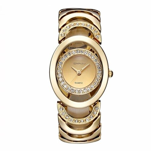 Наручные часы CRRJU, золотой top luxury brand missfox mens watches tonneau big dial hip hop ice out aaa diamond 18k gold watch waterproof dive dress clocks