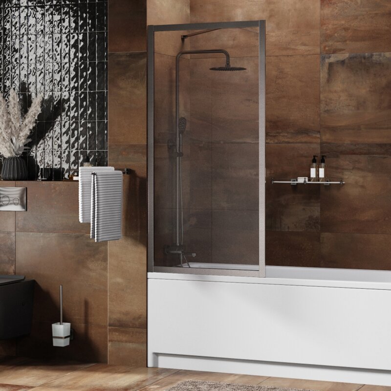 фото Стеклянная шторка на ванну WasserKRAFT Abens 20W01-80BN (никель)