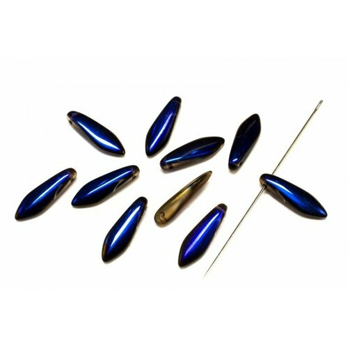 Бусины Dagger beads 16х5мм, отверстие 0,8мм, цвет 00030/22203 Crystal Azuro Full, 736-075, 10шт бусины dagger beads 11х3мм отверстие 0 8мм цвет 00030 22203 crystal azuro full 736 027 10шт