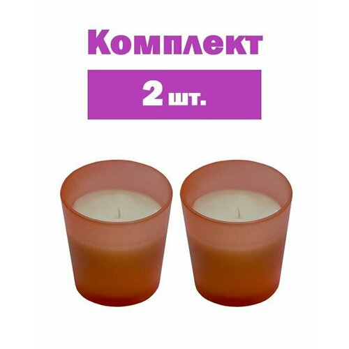 Свеча ароматическая в стакане Лесные ягоды 8х9 см цвет красный, 2 шт.