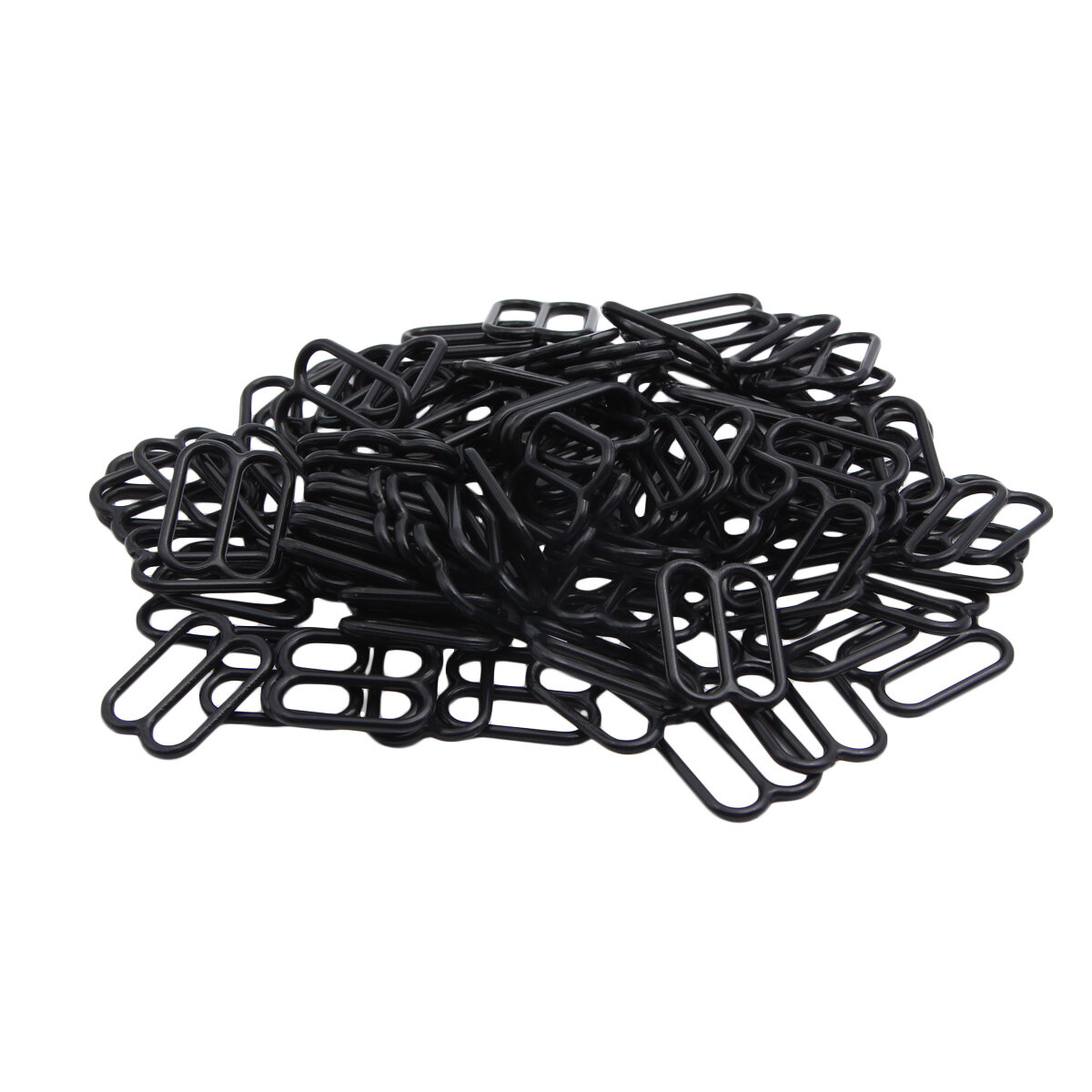 Регуляторы для бретелей 20 мм, 100 шт (пластик), Айрис, черный — фото 1