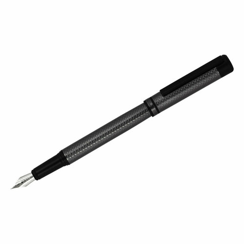 Ручка перьевая Delucci "Antica" черная, 0.8мм, корпус графит/черный, подарочный футляр