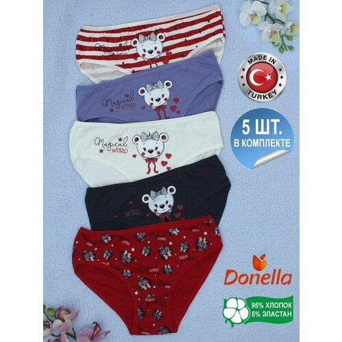 фото Трусы donella, размер 98-104, красный, белый