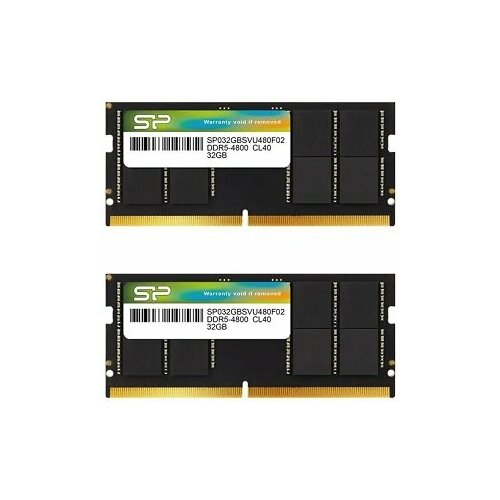 Модуль памяти Silicon Power 64GB 4800МГц DDR5 CL40 SODIMM KIT of 2 2Gx8 DR 2509800₽