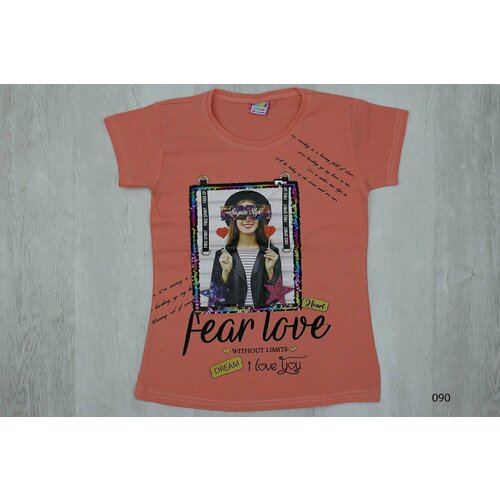 фото Футболка basak, размер 146, коралловый