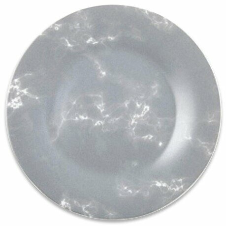 Тарелка плоская Фокус Серый Мрамор стекло серого цвета, диаметр 17.5см, 1шт. / посуда для сервировки