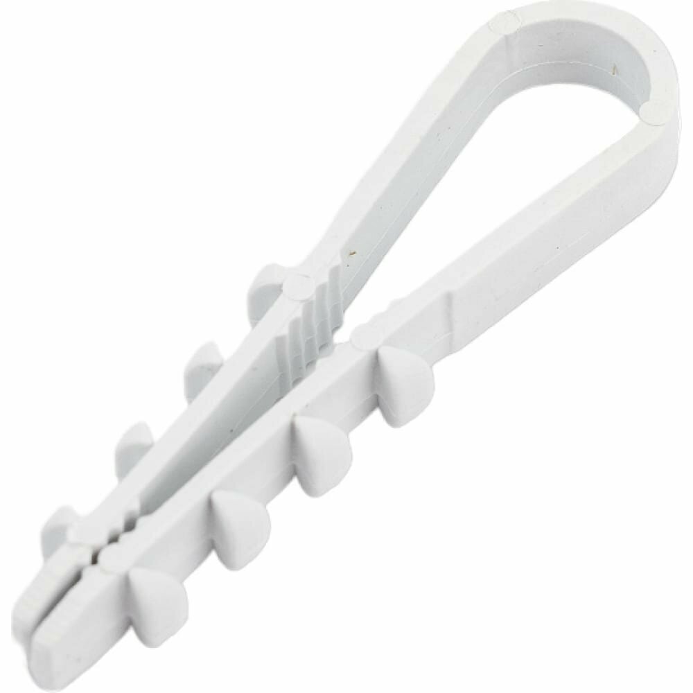 фото Дюбель-хомут, пэми, 5-10мм, для круглого кабеля, белый, 10 упак. по 100шт.