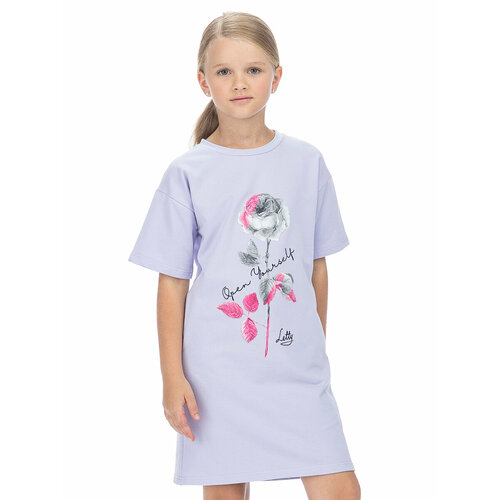 фото Платье letty, хлопок, размер 164, фиолетовый