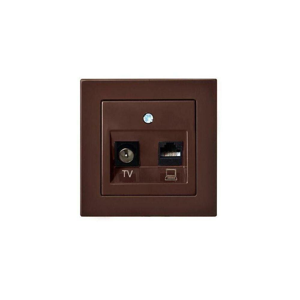 Розетка TV/интернет RJ45 Liregus EPSILON 28-143 - фото №1