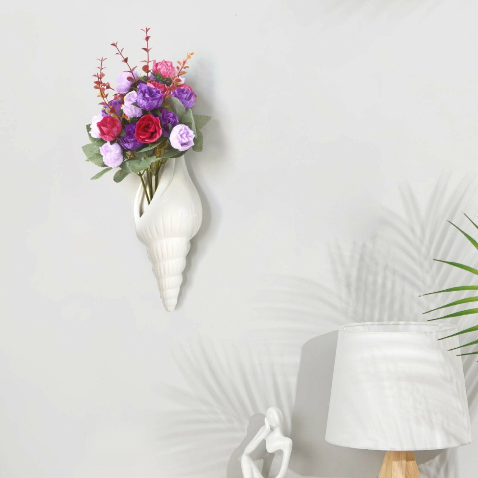 фото Декор настенный-ваза "Ракушка" 25 x 8.7 см, белый