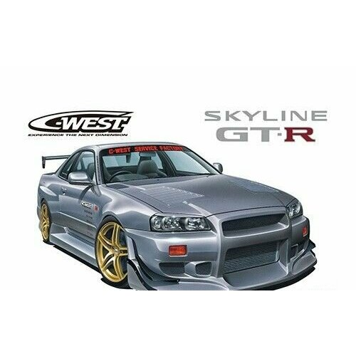 Сборная модель Nissan Skyline GT-R R34, C-West 06149, AOSHIMA aoshima сборная модель c west fd3s rx 7 99 mazda 1 24