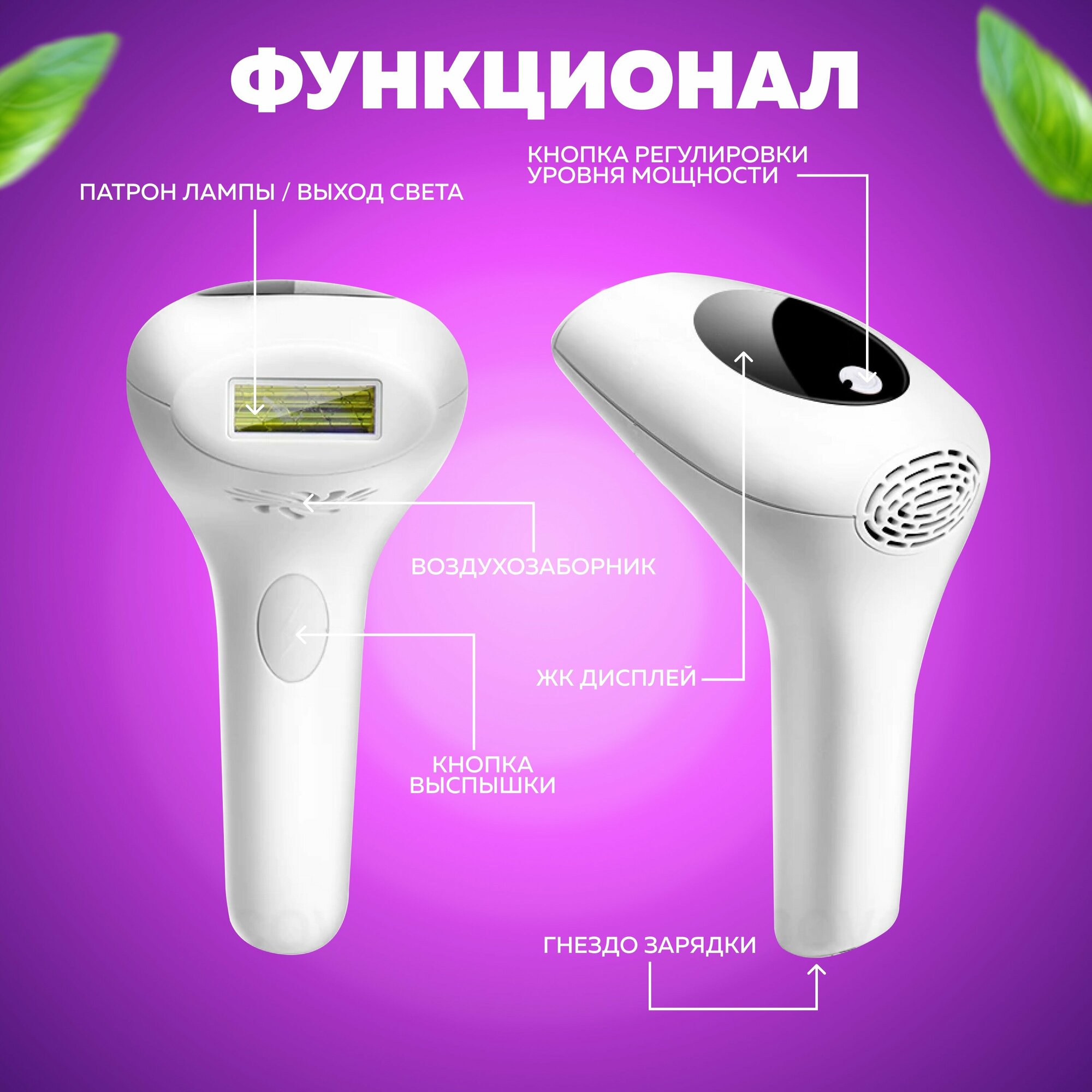 Эпилятор женский, лазерный, безболезненный, фотоэпилятор для домашнего использования, аппарат для удаления волос на теле, лице — фото 1
