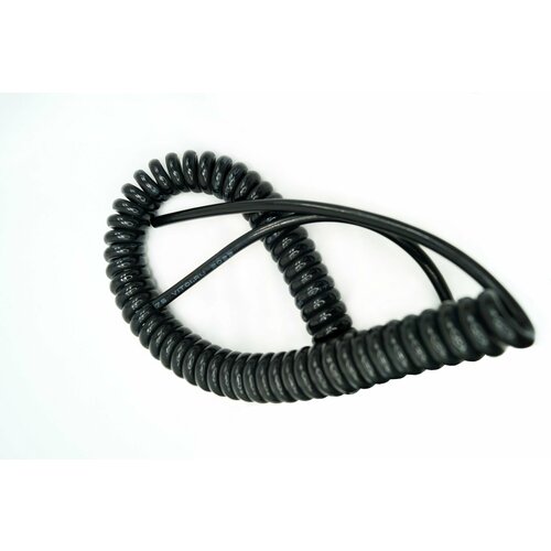 Спиральный кабель полиуретановый 3х0.75/500-2000мм черный