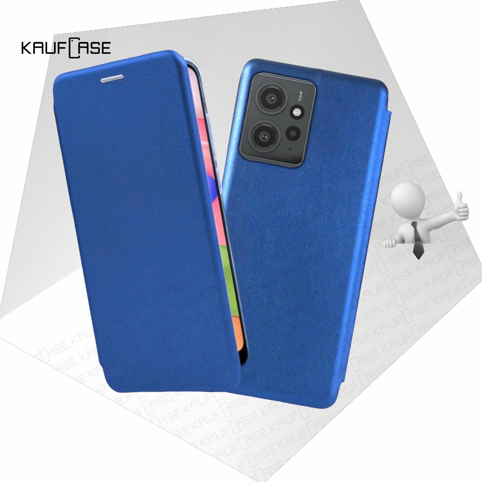 Чехол книжка KaufCase для телефона Xiaomi Redmi Note 12 4G (6.67"), синий. Трансфомер