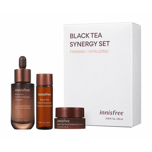 Набор для восстанавливающего ухода за кожей лица с черным чаем Innisfree Black Tea Synergy Set sothys restructuring youth cream восстанавливающий крем для лица 50 мл