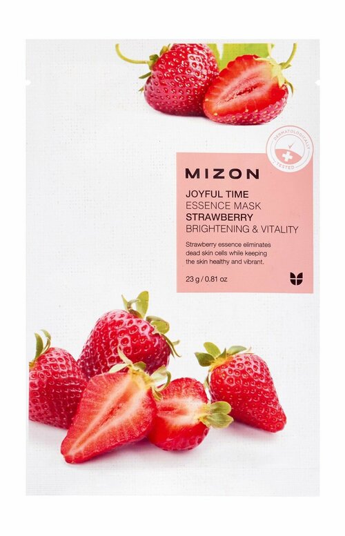 Тканевая маска для лица с экстрактом клубники Mizon Joyful Time Essence Mask Strawberry