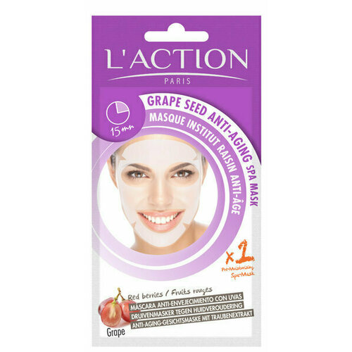 Маска для лица L Action Антивозрастная SPA маска с экстрактом виноградных косточек