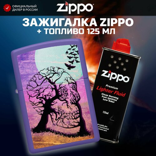 Зажигалка бензиновая ZIPPO 48638 Skull Tree + Бензин для зажигалки топливо 125 мл zippo зажигалка zippo 29854 skull clock design