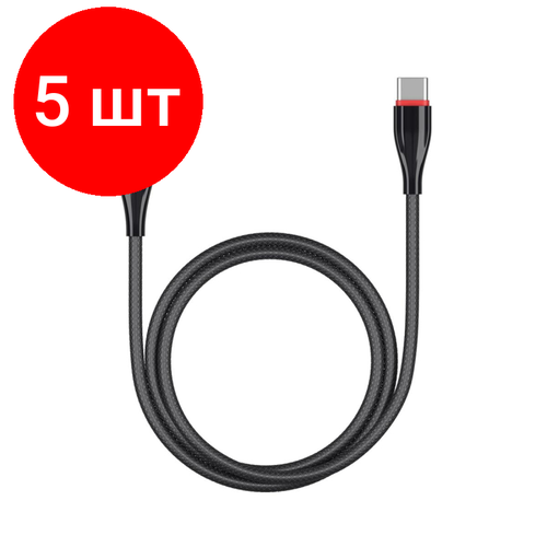 Комплект 5 штук, Кабель Deppa Ceramic USB - USB-C, 1м, черный дата кабель moon type с – type с 100вт 1 5 м черный deppa deppa 72524