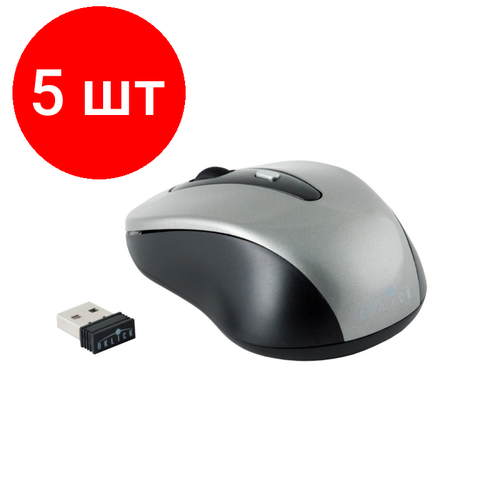 Комплект 5 штук Мышь компьютерная Oklick 435MW серыйчерный 431400₽