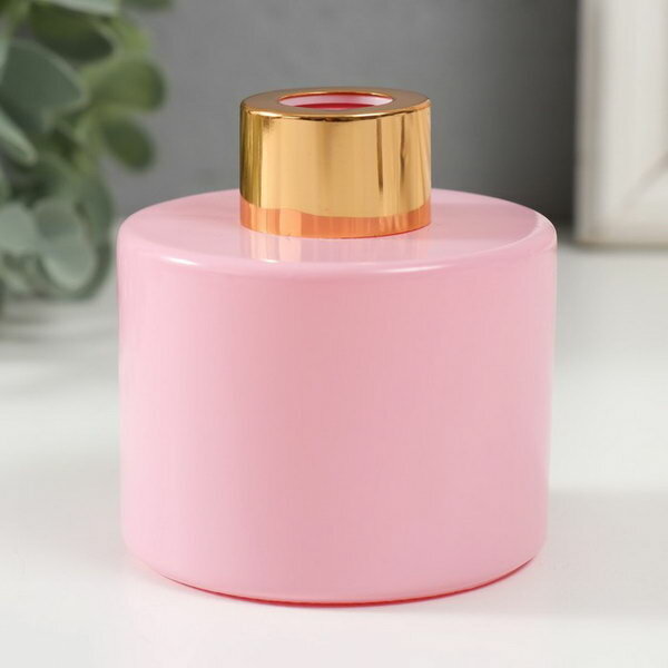 фото Диффузор для эфирных масел с крышкой "Розовый зефир" глянец 100 мл 7х7х7,5 см