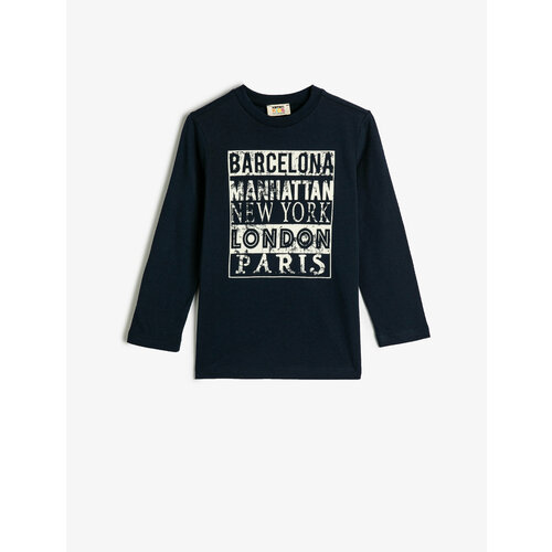 фото Лонгслив koton, размер 5-6 лет, черный, синий