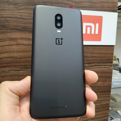 Крышка для OnePlus 6T оригинальная (заднее стекло) цвет: чёрный матовый