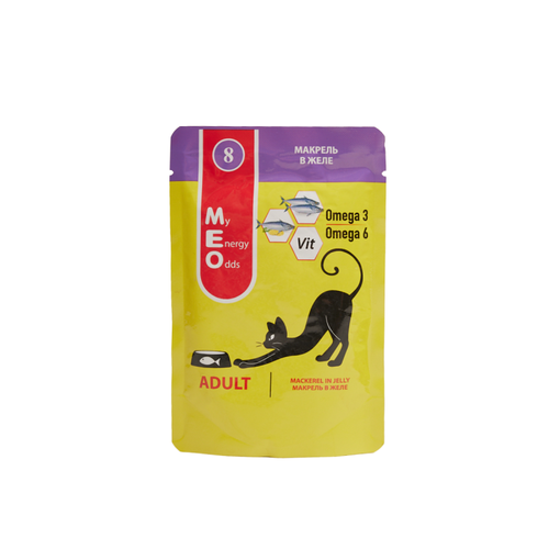 Корм влажный ME-O для кошек Макрель в желе, 12шт х80г