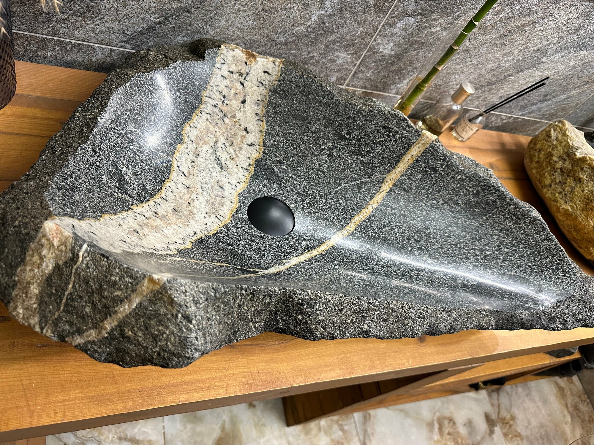 Раковина из натурального камня, Charcoal Soapstone (78x51) - фотография № 5
