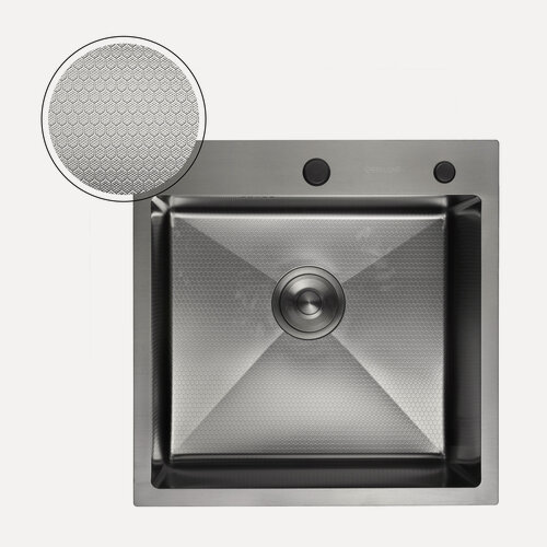 Изображение товара Рельефная кухонная мойка из нержавеющей с PVD покрытием графит стали Gerhans K35050BD
